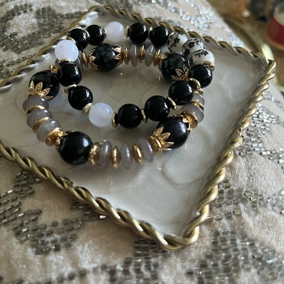 Handcrafted Beaded Stretch Bracelet (2pc) Set - Picture 3 of 3